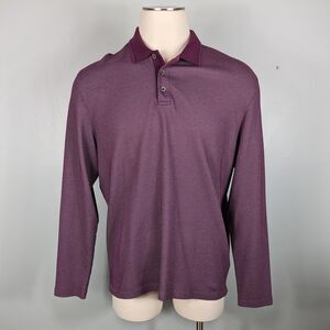 Untuckit Polo Shirt Long Sleeve Red Maroon Burgundy Dot Business Casual Work XL